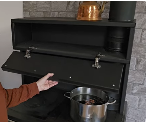 Guliver Wood Cook Stove Enamel Cream w/warming closet