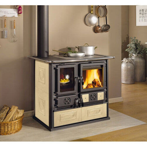 La Nordica Rosa Sinistra Reverse Wood Cookstove - Liberty Antique Parchment