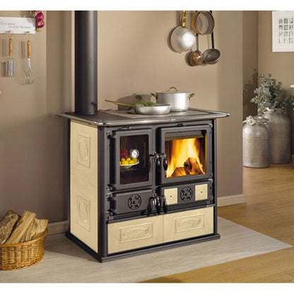 La Nordica Rosa Sinistra Reverse Wood Cookstove - Liberty Antique Parchment