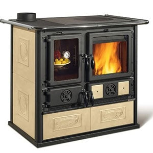 La Nordica Rosa Sinistra Reverse Wood Cookstove - Liberty Antique Parchment