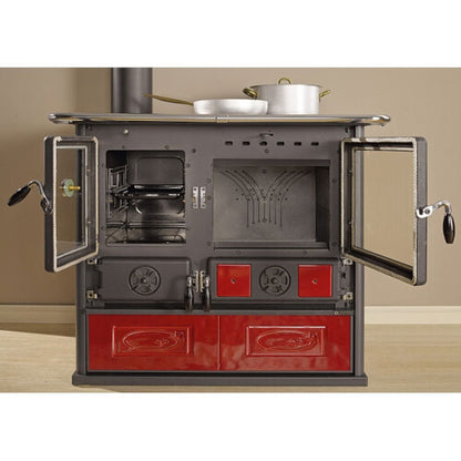 La Nordica Rosa Sinistra Reverse Wood Cookstove - Soapstone