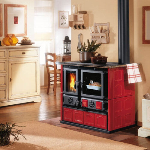 La Nordica Rosa Maiolica Wood Cookstove - Bordeaux