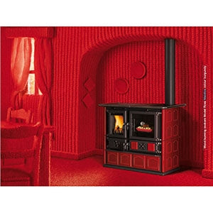 La Nordica Rosa Maiolica Wood Cookstove - Bordeaux