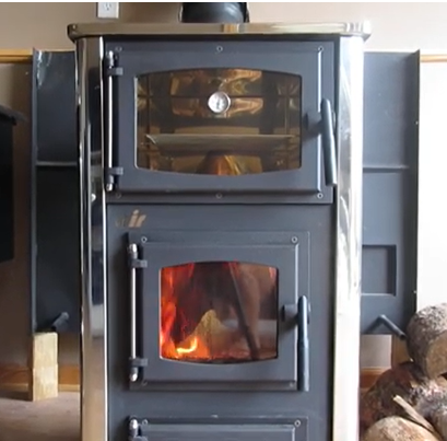 Concept 2 Air Mini Wood Cookstove-Black Side Panels with Stainless Corners