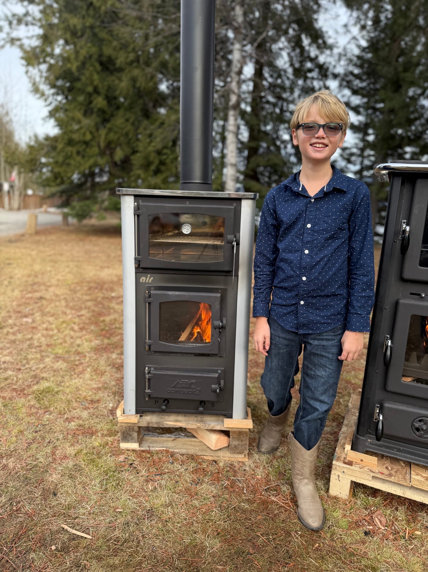 ABC Concept 2 Air Mini Gray Wood Cookstove