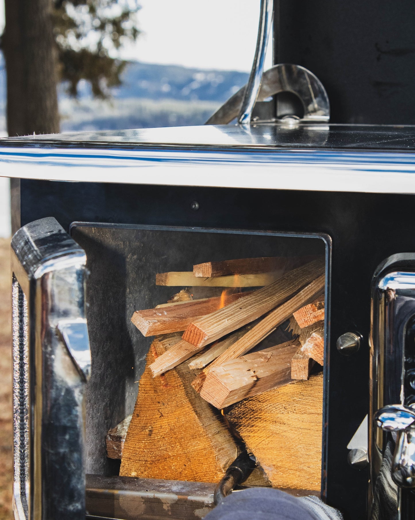 Elmira Fireview 1842-G 48" Wood Cookstove Gas Range