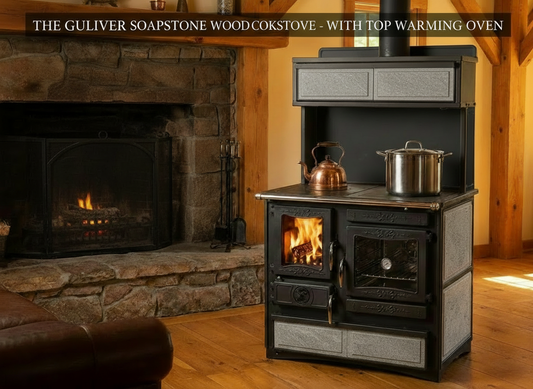 Guliver Wood Cook Stove W/Warming Oven Soapstone