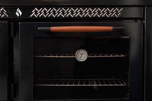 Heco 420 Wood & Coal Cook Stove - Three Panel Top, Glass Doors + Closet