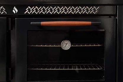 Heco 420 Wood & Coal Cook Stove - Three Panel Top, Glass Doors + Closet