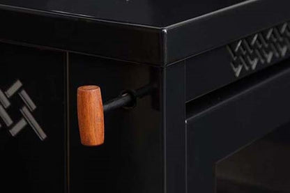 Heco 420 Wood & Coal Cook Stove - Solid Top, Glass Doors, Warming Closet
