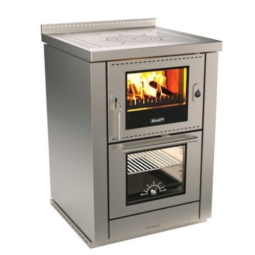 Rizzoli ML60 Classic Wood Cook Stove - Stainless Steel - Removable Rings-1 In Stock