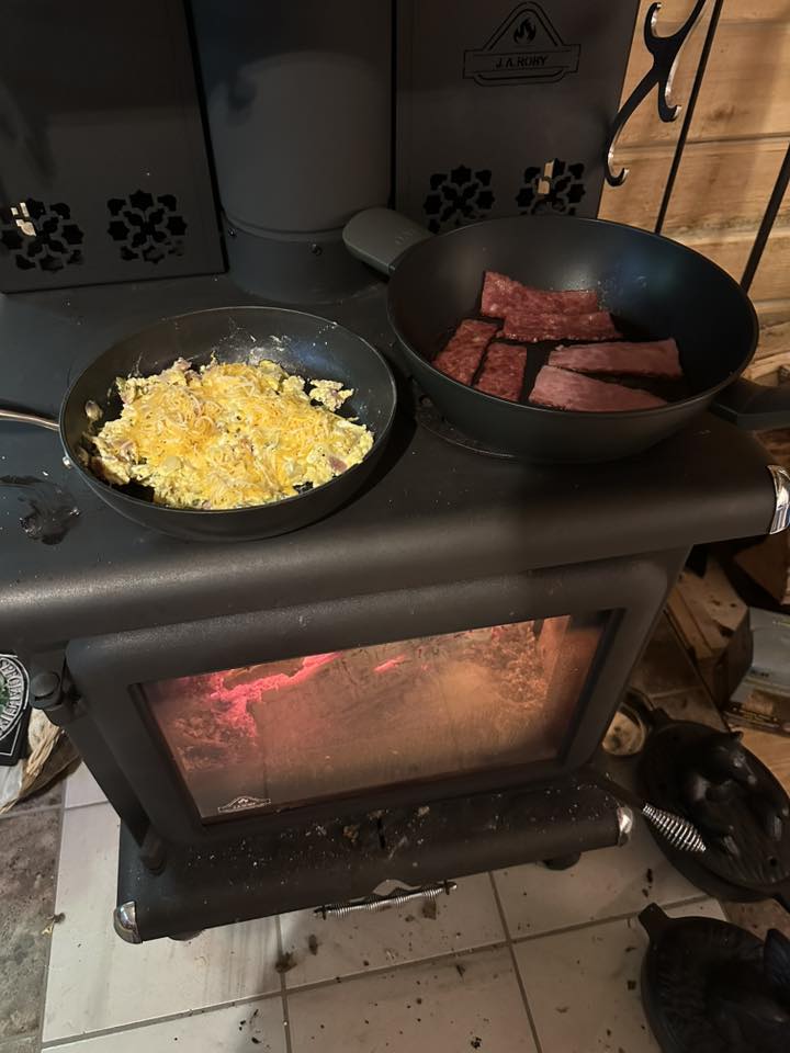 J.A. Roby Rigel Cookstove with Enamel Cookplate and Top Warming Oven