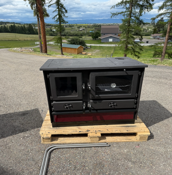 Magnum Wood or Coal Cookstove by MBS-Black or Red Available