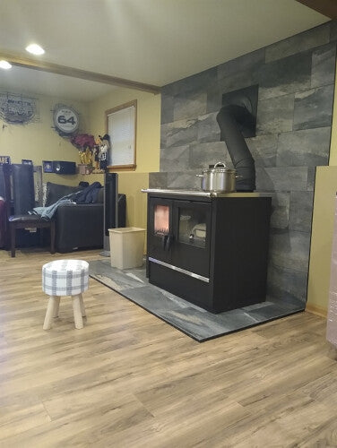 North European Wood Cookstove in Black