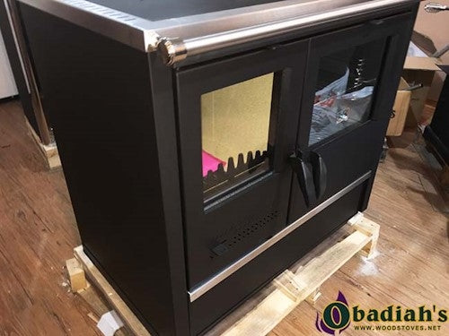 North European Wood Cookstove in Black